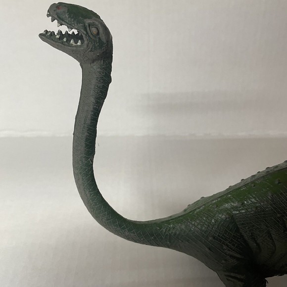 Dor Mei Vintage Dinosaur Toy Brontosaurus Rubber 1980s 17” Long - Picture 3 of 10